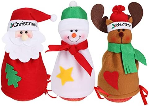 Karácsonyi Szövet Ajándék Táskák Csomagolás Zsák 3D Xmas Ajándék Táskák a Táska Candy Tároló Tasak Asztali Dekoráció Télapó, Hóember,