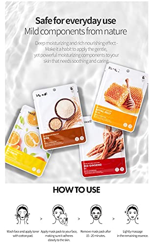 SoltreeBundle (Csomag 13 Természet Helyreállítási Maszk 13 lap Korea Skincare - Hidratáló, Hidratáló, Revitalizáló, Rugalmas, Ráncok Olaj
