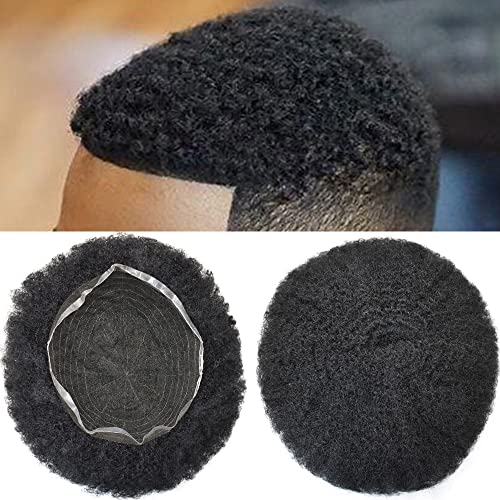 Afro Paróka, Fekete Férfiak Csipke Perverz Göndör Haj Afro-Amerikai Férfi hajátültetés Rendszer Teljes Barna Csipke Bázis Férfi