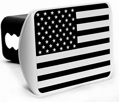 eVerHITCH egyesült ÁLLAMOK Amerikai Zászló Fekete-Fehér Fém Rántás Fedél 5/8 Hüvelyk Pin Átmérő vonóhorgot Zár (Illik 2.5 Vevő, B&W a biztonsági