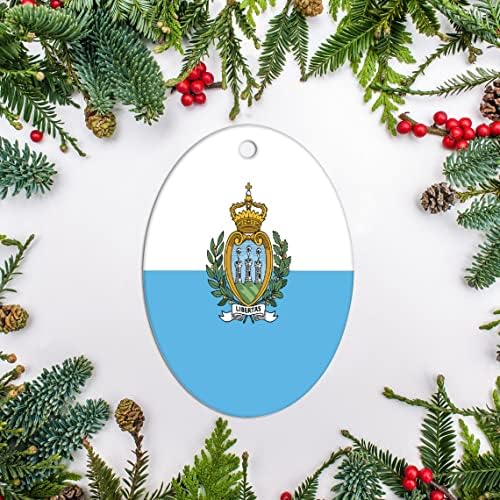 Retro karácsonyfa Díszek, San Marino Kerámia Dísz Nemzeti Zászló Dísz Modern, 3 Inch, Karácsonyi Díszek, a Család Barátja, Ünnep,