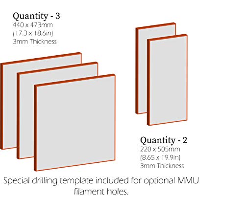 DIYE Csomag 5 Plexi V2 1/8 Akril az IKEA Hiánya 3D-s Nyomtató Burkolat | 3 Db 440mm x 473mm(17.3 x 18.6 a) + 2 Db(8.65 x 19.9)