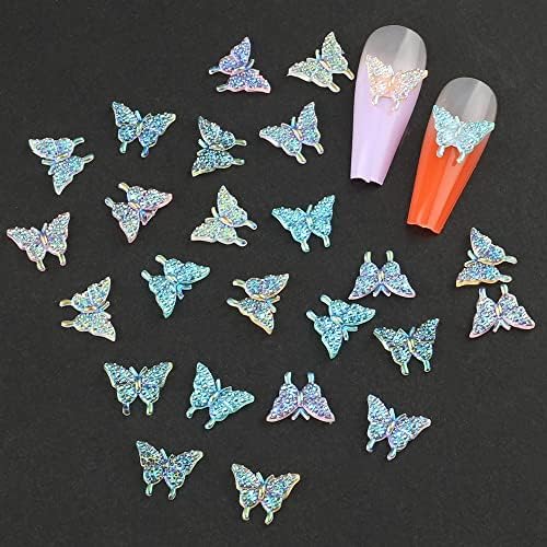 Dornail 50pcs 3D Pillangó Köröm Varázsa a műköröm,Aurora Pillangó Köröm Varázsa Vegyes Színű Gyanta Pillangó Varázsa Köröm, Pillangók,