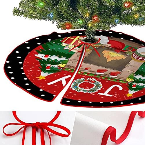48 Hüvelyk karácsonyfa Szoknya Karácsonyi Öröm Fekete Fehér Pöttyös Rusztikus karácsonyfa Szoknyák Gnome Karácsony karácsonyfa Szoknyák