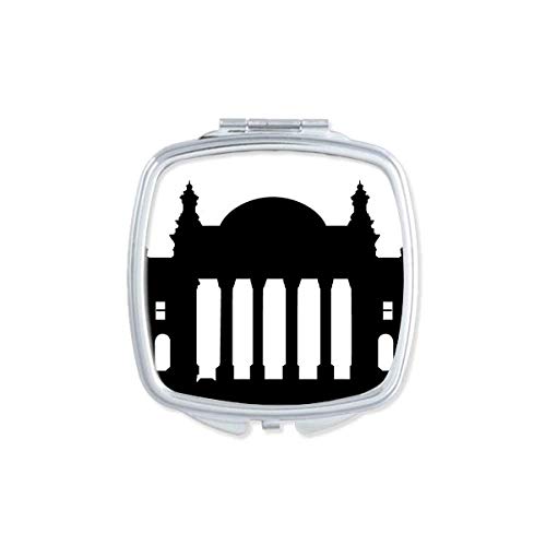 Németország A Berlini Reichstag Mérföldkő Tükör Hordozható Kompakt Zsebében Smink Kétoldalas Üveg
