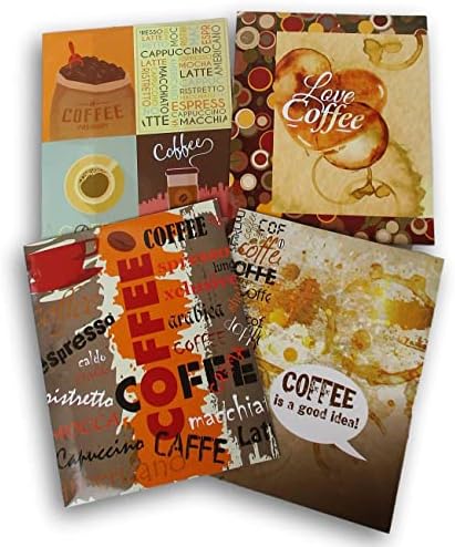 A kávé Szerelmeseinek Mappák Csomag - 3-Lyukú 2-Pocket Portfólió Mappák - Készlet 4