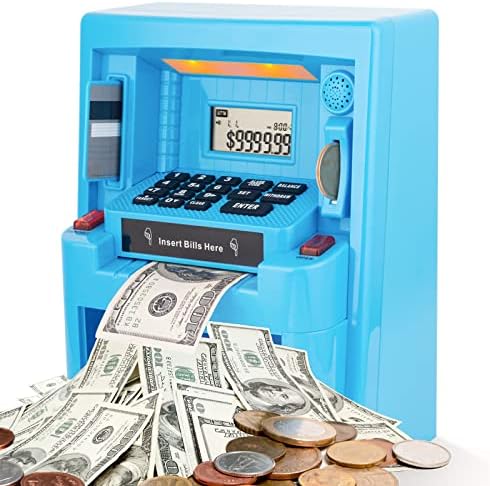 Qiekaka ATM Piggy Bank Valódi Pénzért Felnőttek számára, illetve a Gyerekek Biztonságban Bank Mini ATM Piggy Bank a Fiúk, a Lányok