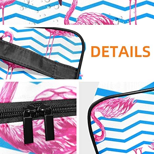 ECMRAD Hordozható Smink Táska Flamingo Nyomtatás Nagy Kapacitású Cipzárral Alkalmas, Gyönyörű Lányok, Hölgyek Tinédzserek Utazási