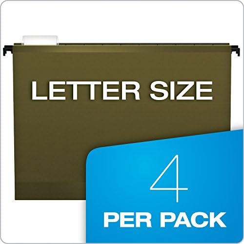 Pendaflex SureHook Megerősített Extra Kapacitás Lóg Zsebbel, Letter Méretű, Szabvány, Zöld, 4/PK (09217)