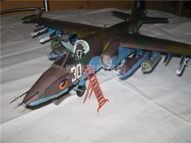 MOUDOAUER DIY Szovjet Szu-25 Támadás Repülőgép Frogfoot Harcos 1:33 Papír Modell, Légi jármű, Papír, Kézzel készített Repülő