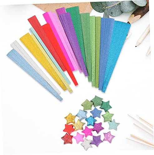 EXCEART 2880 Lap Csillogó Csillag Origami Gyerekeknek Kézműves Díszítmények a Ravaszkodó Csomag DIY Papír DIY Kézzel gyártott Papírok