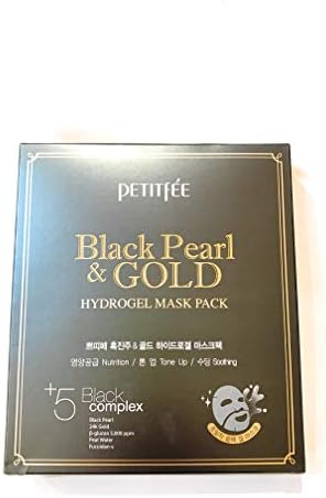 Fekete Gyöngy & Arany Hidrogél Szépség Maszkot Csomag, 5 Lap, 32 g Minden, Petitfee