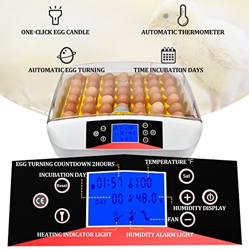 Inkubátor a Keltetőtojások LED-es, 42 Tojás Inkubátor, Teljesen Automata Esztergálás, Páratartalom & Hőmérséklet-szabályozás, Inkubátor,