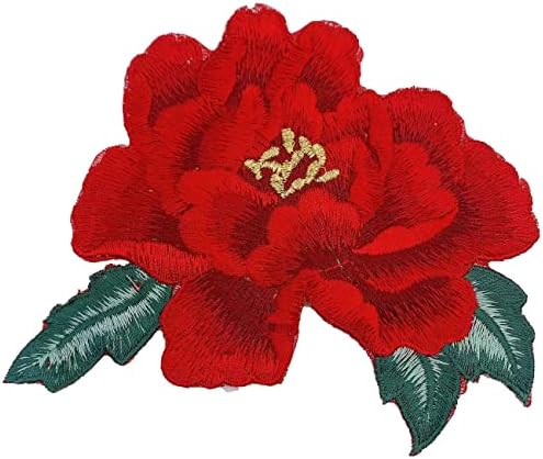 Rose Javítás Hachikiko Vas A Hímzett Javítás, Király Gyönyörű Nagy Vörös Rózsa Virág Javítás Jelvény Vasalót Varrni A Jelkép Javítás DIY