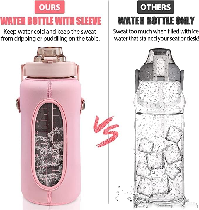 Motivációs Víz Üveg - időbélyeggel BPA-Mentes Inspiráló Víz Üveg színe hordozópánt - Újrafelhasználható Ital Tartály w/ Fogantyú