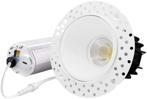 Perlglow 2 inch Trimless Kerek Fehér Beépíthető Lámpatest, LED Süllyesztett Lámpatestek Mennyezeti Lámpák, Szabályozható 8W=65