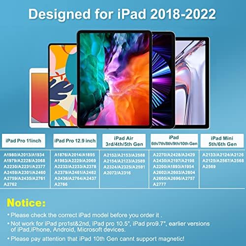 Stylus Toll iPad 9.&10 Generáció - 5X gyorstöltés Digitális Toll - Kompatibilis 2018-2023, Apple iPad Pro 11/12.9 Inch,iPad 6-10