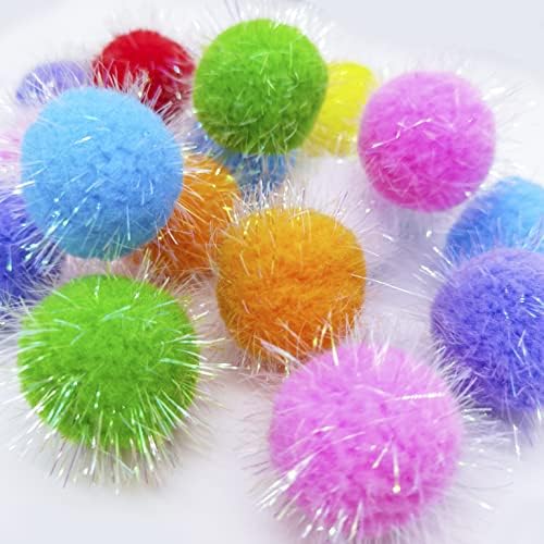 Osvela Macska Labda Játékok, Különböző Színű Pom Pom Szikra Fuzzy Nagy Golyó 20 Csomag