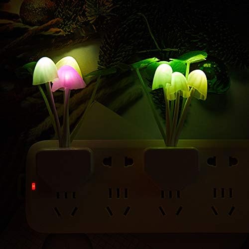 4 Darab Night Lights 7 színváltó Plug-in Fény Érzékelő, Fali Lámpa, LED-Gomba Night Lights Sensor Alkonyat Hajnal Érzékelő, Éjszakai Fények,