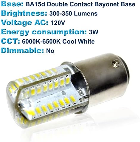 HQRP 110V LED-es Izzó hideg Fehér Kompatibilis Énekes 201/221 / 222/247 / 301/337 / 347/401 / 403/404 Varrógép